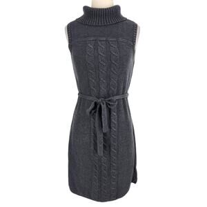 Calvin Klein Cable Knit Sleeveless Turtleneck Tunic Sweater Dress S / M